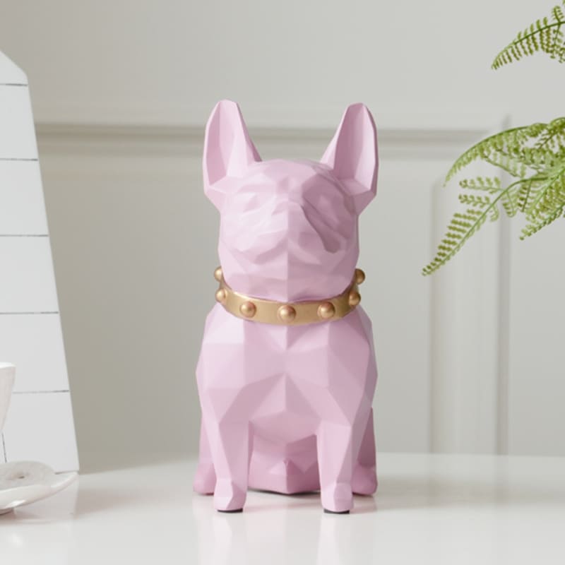 Decoração de Mesa Cofre de Resina Buldogue Francês 