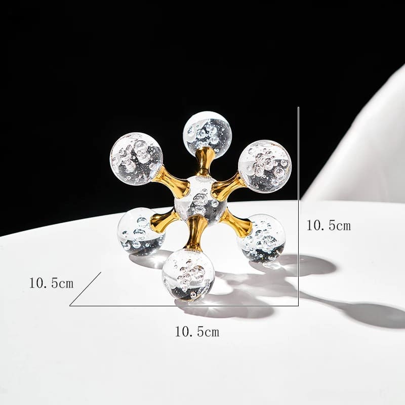 Decoração de Mesa de Cristal Moderna Ornamento Molécula 
