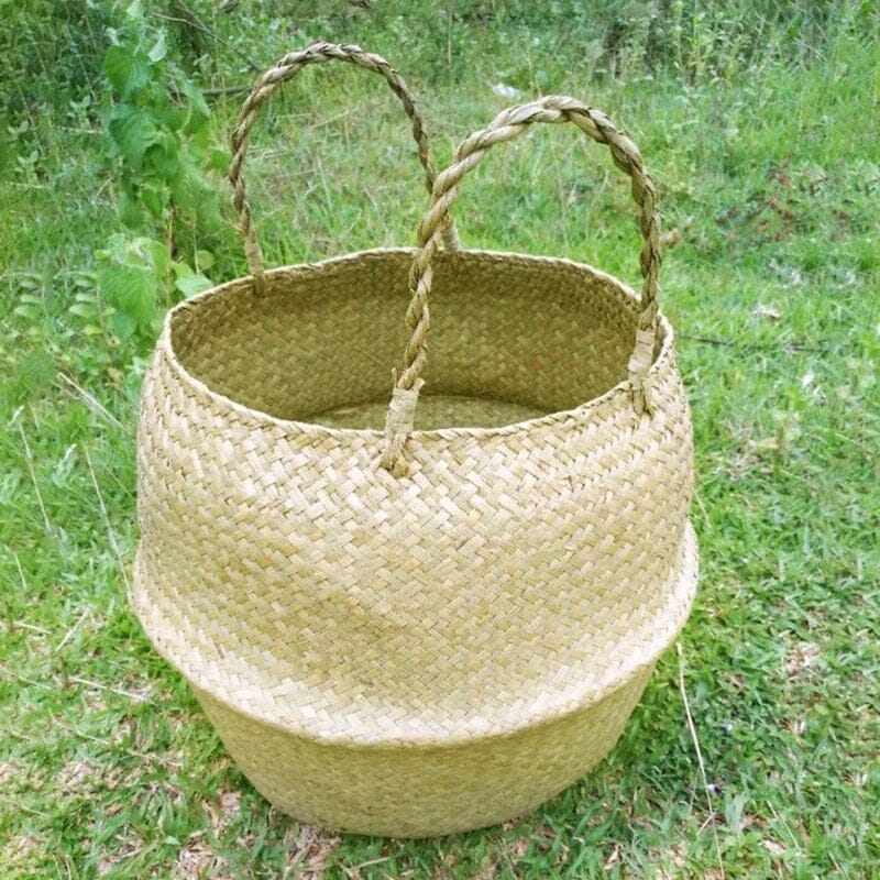 Cesta de Palha para Organização, Roupas ou Plantas (vaso)